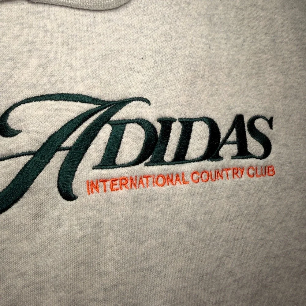 Adidas Country Club Hoodie Mens XL Gray Heather International Embroidered Fleece